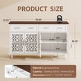 thumbnail image 3 of LFGUIZO 59″ White Retro Sideboard with 4 Heart Shaped Carved Doors, 2 Drawers and 2 Adjustable Shelves, Dining Room,Living Room, TV Stand, 3 of 6