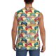 thumbnail image 4 of Fotbe Retro With Joysticks Men's Camiseta sin Mangas Estampada para Hombres, Playera Casual para Gimnasio, Entrenamiento, Playa-Medium, 4 of 7