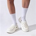 thumbnail image 2 of Rokment Womens Mens Clogs Garden Shoes with Back Strap Unisex Adult Quick Drying Comfortable Chunky Platform Arch Support Nursing Walking Closed Toe Sandals White Size 6, 2 of 5