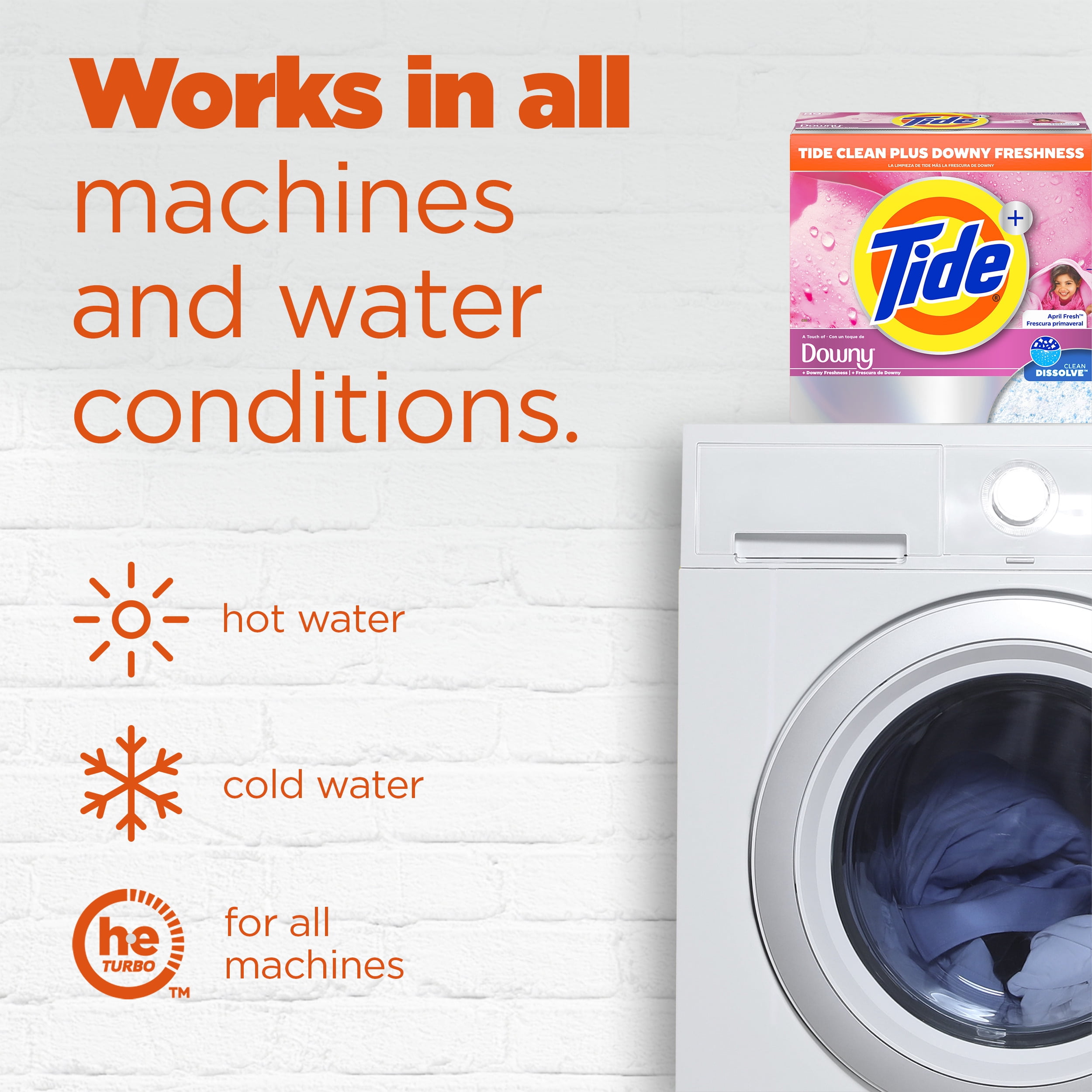 Tide Powder Laundry Detergent, with a Touch of Downy Scent, 89 Loads, 132 oz