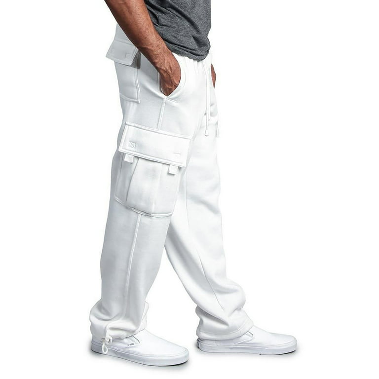  Men's Heavyweight Fleece Cargo Sweatpants Stretch