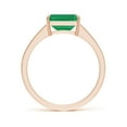 thumbnail image 2 of ANGARA Natural 1.5 Ct East West Emerald Solitaire Ring with Diamond Accents in 14K Rose Gold for Women (Size-8x6mm) | May Birthstone, Anniversary, Jewelry Gift for Women | Natural Emerald Ring, 2 of 12