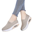 thumbnail image 4 of longantii Orthopedic Dress Shoes for Women Arch Support Slip on Non Slip Tennis Shoes Breathable Knitted Mesh Stretch Volleyball Shoes Comfort 2026 Orthopedic Shoes Beige, 4 of 5