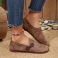 thumbnail image 5 of KEGIRLOM Women Casual Versatile Eye-Catching Lightweight Shallow Mouth Large Size Flat Bottomed Round Toe Soft Leather Low Top Loafers Brown Size 9.5, 5 of 8