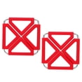 thumbnail image 3 of NICEXMAS 2-Pack Red Silicone Hot Pot Holder Trivet Mat with Stainless Steel, Foldable Table Pad, 3 of 8