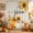 Golden Yellow, Linen, Black, variant on Thanksgiving Pumpkin Shower Curtain, Waterproof Shower Curtains for Bathroom, Fall Farmhouse Leaves Floral Plaid Blue Washable Fabric Bathtub Curtain Set Bath Decor with 12 Hooks Extra Long 72"x96"
