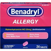 Benadryl Allergy 25 mg Ultratab Tablets (Pack of 4)