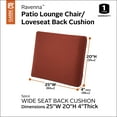 thumbnail image 4 of Classic Accessories Ravenna® Patio Back Cushion Slip Cover & Foam - Durable Outdoor Cushion, Spice, 25"W x 20"H x 4"Thick, 4 of 19