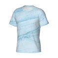 thumbnail image 5 of Qekee Blue Marble Classic Fit T-Shirt Men's Shirt Men's Tight Short Sleeves for Exercise, Running, Mountaineering - Blue Marble, 5 of 9