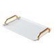 thumbnail image 3 of Platos especiales Mesa de centro Decoración Bandeja Organizador de escritorio Bandejas de tocador modernas Bandeja decorativa Mesa de centro Encimera Blanco Soledad bandeja de servir, 3 of 10