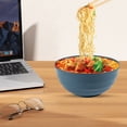 thumbnail image 6 of 1pc Green Plastic Striped Rice Bowl 20cm, 700ml Food-Grade PP Plastic Noodle & Soup Bowl, Microwave & Dishwasher Safe, Durable Household Dining Bowl for Students & Families, 6 of 7