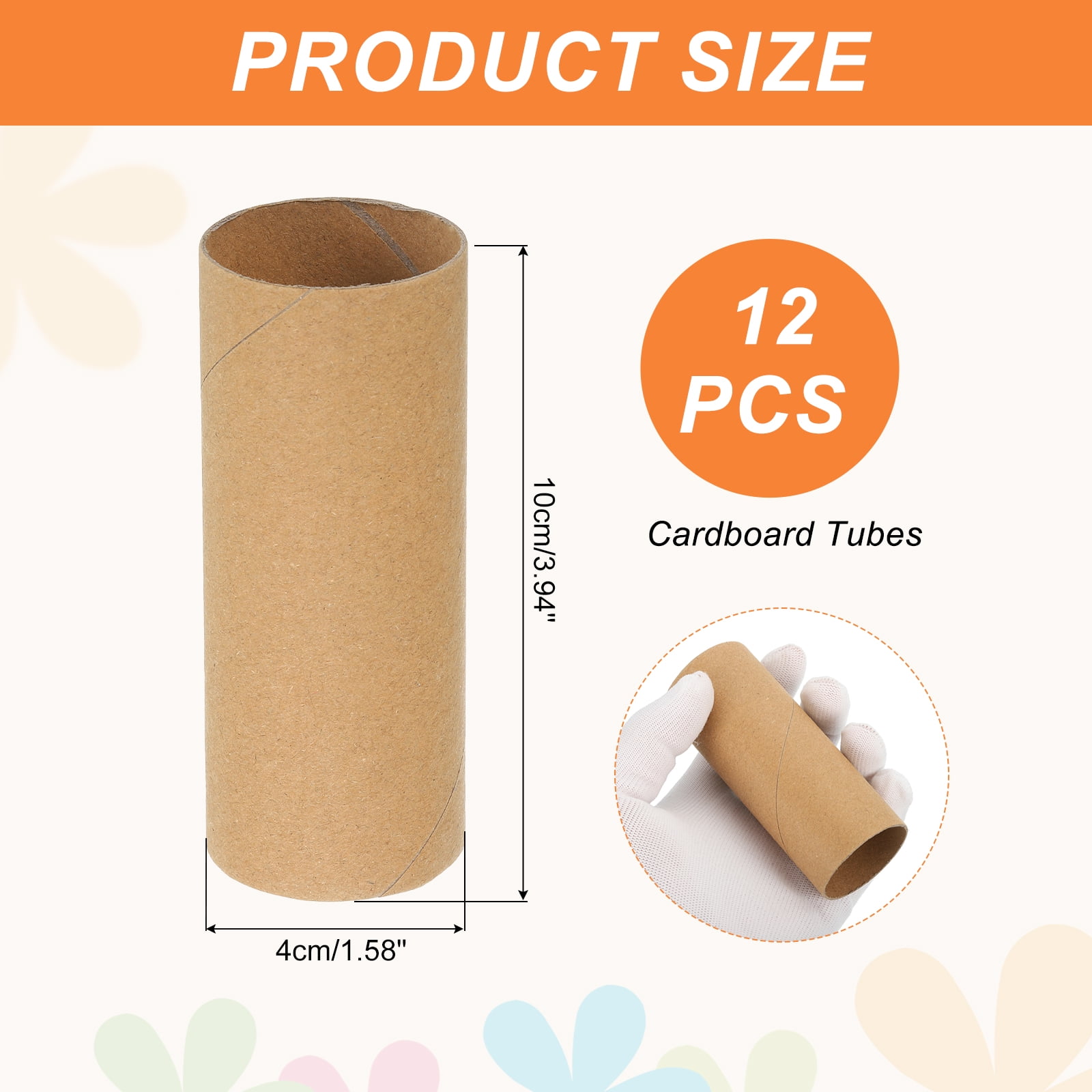 Uxcell 12 Pack Cardboard Tubes,Toilet Paper Rolls Corrugated Roll,3.94x1.58",Brown