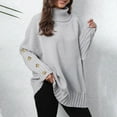 thumbnail image 3 of Deal of the Week Ofreoo Women's Solid Color Botton Fall And Winter Long Sleeve Fashion Pullover Sweater Tops Business Casual Outfits for Women, 3 of 5