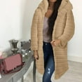 thumbnail image 2 of NARABB Women Warm Faux Coat Solid Color Furry Faux Jacket Long Sleeve Hood Outerwear Overcoat, 2 of 5