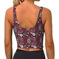 thumbnail image 3 of Xecao Daisies Flowers for Sports Bra with Removable Pads, Crop Tank Top Design, Women's Longline Sports Bra - Non-Wired - X-Large, 3 of 9