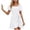 White, variant on Lightweight Puff Sleeve Side Split Mini Dress Womens High Waist Ruffle Hem Smocked Loose Casual Summer
