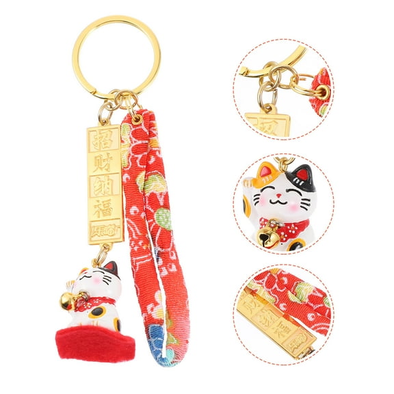 FELTECHELECTR Cat Keychain 1Pack With Resin And Rope For Stylish And Practical Use