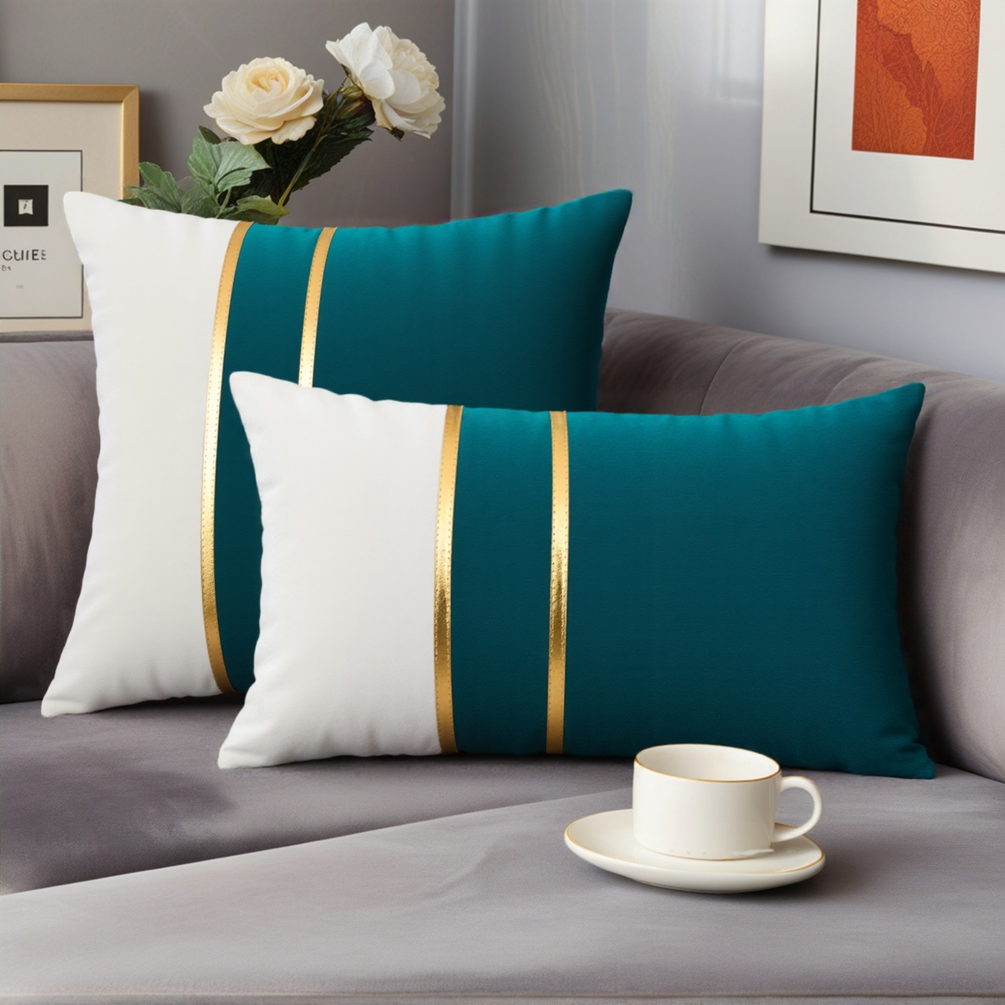 Unique Bargains Velvet Soft Square Pillow Covers Pack of 2 Green 18" x 18"