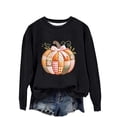 thumbnail image 4 of YVNAURA Halloween Sweatshirt for Women Letter Graphic Crewneck Pullover Oversized Long Sleeve Round Neck Funny Spooky Season Fall Casual Top Vintage Print 1 Pack, Black,XXL, 4 of 4