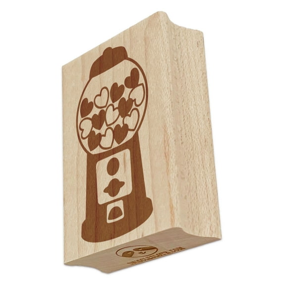 Valentine's Heart Gumball Machine Valentine's Day Rectangle Rubber Stamp Stamping Scrapbooking Crafting - Large 2.5in