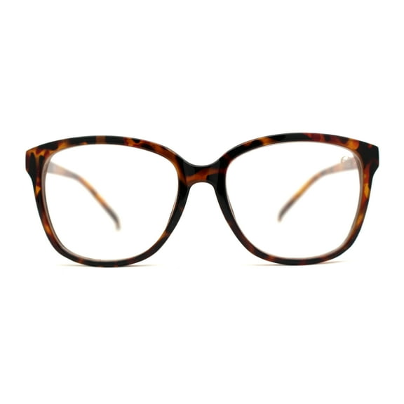 Tortoise Designer Chic Elegant Horn Rim Clear Lens Eyeglasses