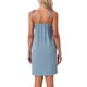 thumbnail image 3 of Noche de encaje sin mangas para mujeres INSPIRE CHIC, longitud hasta el muslo, vestido de dormir sólido, 2XL, azul, 3 of 6