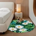 thumbnail image 5 of Area Rug 48in, Spring Farm Daisy Flowers Floor Carpet Living Room Rug, Watercolor Floral Green Leaves Non-Slip Welcome Mat Indoor Rugs for Bedroom Dining Room, 5 of 9