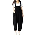 thumbnail image 1 of Nuevas mujeres sueltan monos de mono sólido bolsillos sin mangas largas piernas pantalones cortos Romacci Mono, 1 of 7