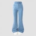 thumbnail image 2 of Taybagh Girls Flared Jeans Elastic Waist Stretch Denim Girls Pants with Pockets Solid Color Trendy Retro, 2 of 6