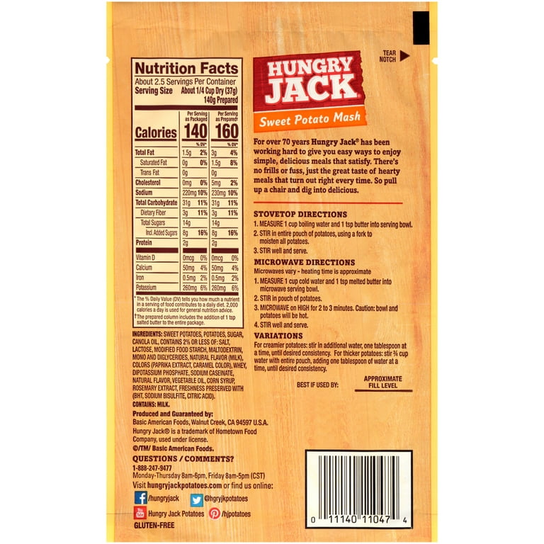Hungry jack mashed outlet potatoes microwave directions