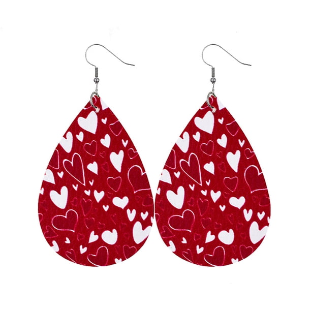 sweethay Pendientes de cuero con purpurina, gota de agua, colgante para el oído, joyería exagerada para el Día de San Valentín, pendiente colgante Ropa, zapatos y accesorios Miscelánea Tipo 2 sweethay AP010056-02