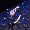 thumbnail image 4 of Elegant Rhinestone Ring Set for Women and Men Shiny Silver Plated Jewelry, 4 of 6