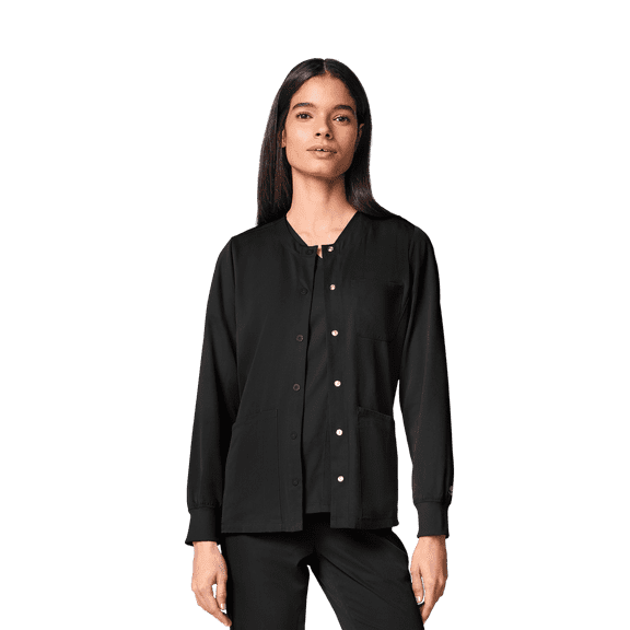Healing Hands EVRY Women’s Snap-Front Scrub Jacket Black 2XL