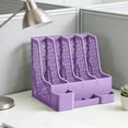 thumbnail image 6 of Yhmxh Magazine File Holder with Pen Holder and Storage Case, Plastic Desk Organizer File Folder Holder with 4 Vertical Compartments, Sturdy Desktop Binder Organizer for Office, Work, Home, 6 of 6