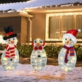 thumbnail image 6 of FastXmas 3 Pieces Lighte Up Cute Snowman Christmas Decoration, 2D-Flat Acrylic Christmas Snowman with LED Light Ornaments Set for Indoor Outdoor Front Yard Patio Garden Decorations, 6 of 8