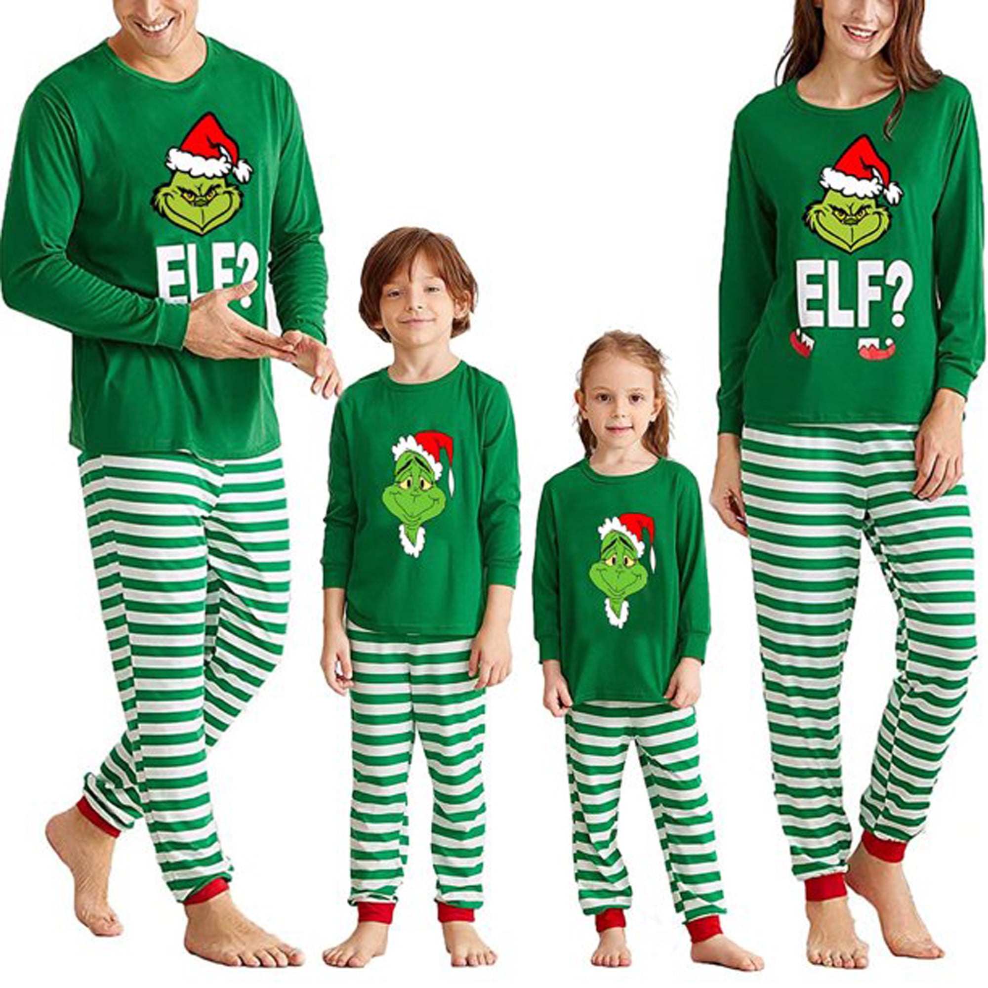 Family Christmas Pajama Set with Grinch Print Long Kuwait Ubuy