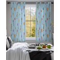 thumbnail image 3 of Spring Flowers Sheer Curtains 54 Inch Length 2 Panels Set for Living Room/Bedroom, Pink Yellow Wildflowers Pastoral Botanical Blue Kitchen Curtains Grommet Curtains Window Treatments 42"x54"x2, 3 of 7