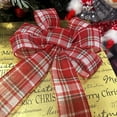 thumbnail image 6 of Red White Tartan Christmas Bow - 10" Wide, 18" Long Pre-Tied Bow, White and Red Plaid, Door Decoration, Swag, Wreath, Garland, Boxing Day, Christmas Tree Ribbon, Winter Decoration, Front Door Decor, 6 of 7