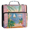 thumbnail image 5 of FORMRS Zipper Binder with Shoulder Strap 2-inch Ring 500 Sheet Capacity File Bag, Pink Seaside Boat, 5 of 5