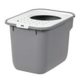 thumbnail image 6 of IRIS Square Top Entry Cat Litter Box, Kitty Litter Pan with Litter Particle Catching Cover and Privacy Walls, Gray/White, 6 of 7