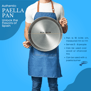 La Paella 18 Pata Negra Restaurant Grade Paella Pan, Large, Silver