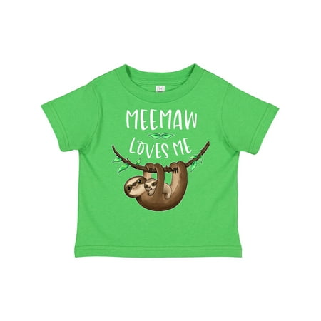 

Inktastic Meemaw Loves Me Cute Sloth and Baby Gift Toddler Boy or Toddler Girl T-Shirt