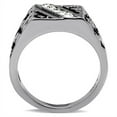 thumbnail image 3 of Luxe Jewelry Designs Men's Stainless Steel Tapered Ring with Round Crystals - Size 9 (Pack of 2), 3 of 4
