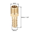 thumbnail image 2 of Brass Fitting Connector Metric M12x1.25 Male to Barb Hose ID 8mm 2 pcs, 2 of 3