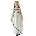 thumbnail image 4 of Girls Halloween Party Dresses Set Velvet Greek Toga Dress with Cape Roman Goddess Ball Gown Grecian Dress Up Outfit Set 10 Years, Beige, 4 of 7