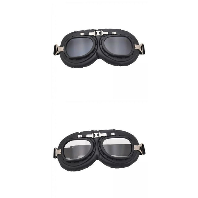 2 gafas de moto estilo piloto para medio casco, bicicleta, scooter, ATV claro y gris