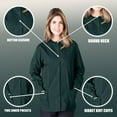 thumbnail image 4 of Women's Warm Up Medical Scrub Jacket (Hunter Green, Medium), 4 of 7