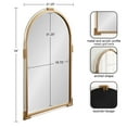 thumbnail image 3 of Kate and Laurel Arceo Modern Glam Acrylic Arch Mirror, 22 x 34, Gold, Arched Mirror Decor with Metal Detailing for Use as Bathroom Vanity Mirror Above Sink, 3 of 9