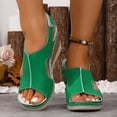 thumbnail image 2 of Wedge Sandals for Womens Open Toe Adjustable Strap Orthopedic Walking Shoes Comfy Arch Support Slingback 2026 Summer Beach Vacation Footwear Green Size 6.5, 2 of 6