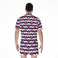 thumbnail image 2 of Blue And White Wave Crab Pattern Short Sleeve Men'S Rompers Casual Summer Jumpsuits Outfit, 2 of 4